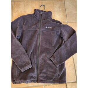 Columbia Fleece Jacket Mens Large Tall Black Zip Long Sleeve Outdoor